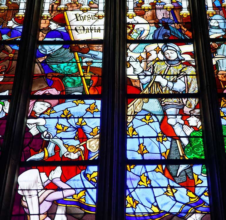 Vitrail Jeanne d'Arc, cathédrale Sainte-Croix, Orléans